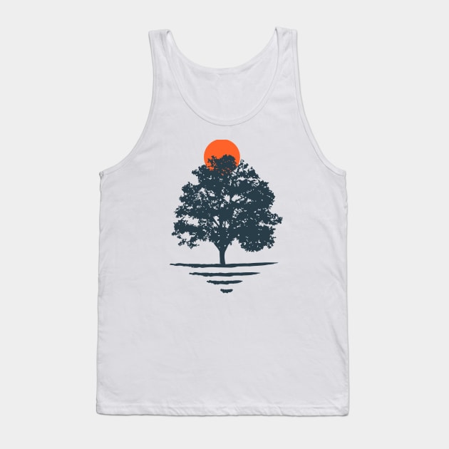 Minimalist Abstract Nature Art #35 Large Tree Tank Top by Insightly Designs